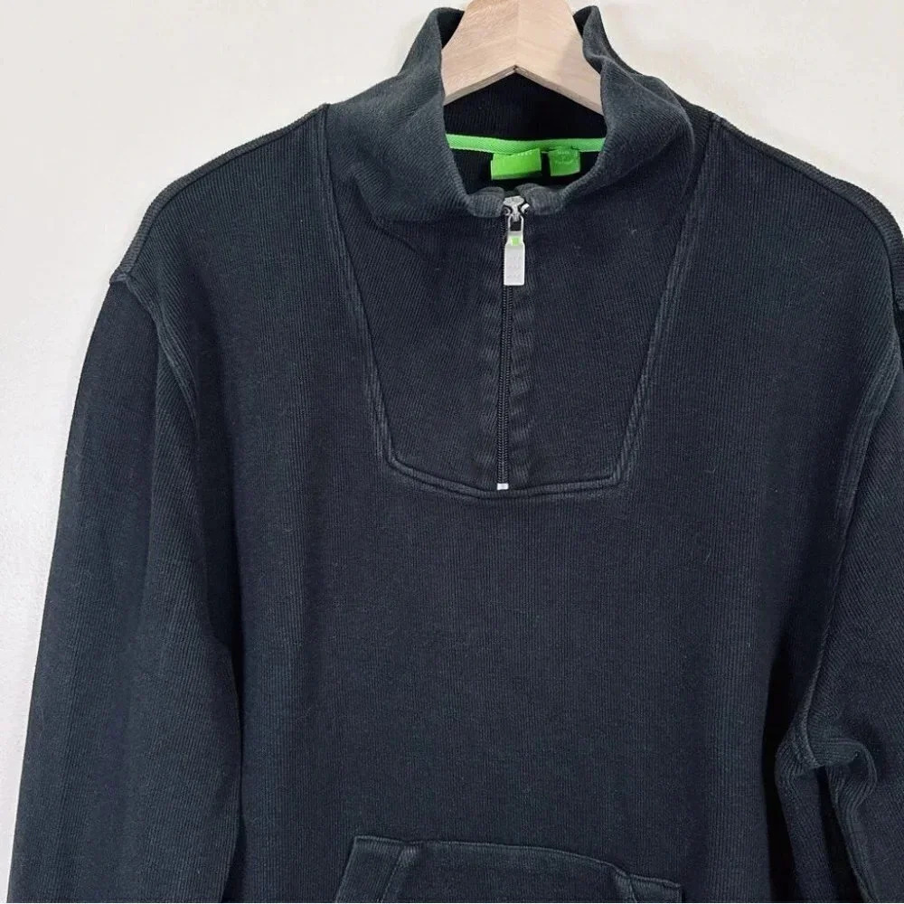Hugo Boss  Cotton Half Zip Ribbed Sweater - Picture 7 of 15